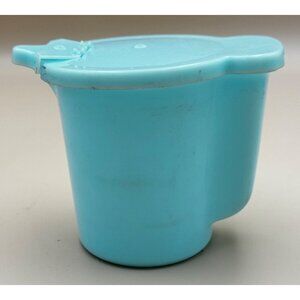 Vintage Tupperware Creamer 574 Blue Flip Top Lid USA Turquoise Aqua